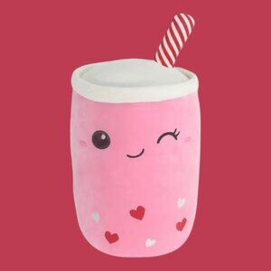 NWT Play Right Hug Me  Boba Tea 15" Hearts Food Plush Gift Toy Valentine's Day